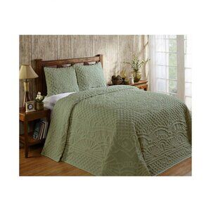 NWT Better Trends Chenille 3-Piece Bedspread Set 72660310059 Sage Green Full